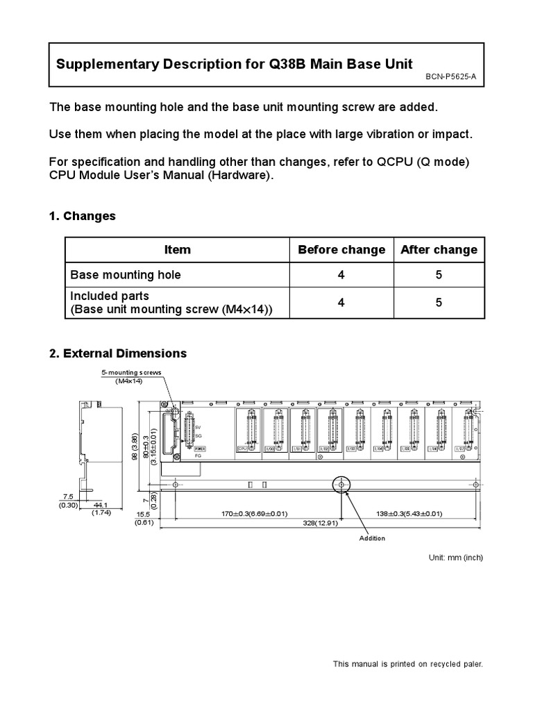Q38B Base Unit Installation Guide | PDF