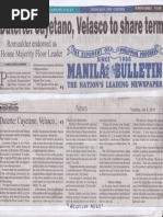 Manila Bulletin, July 9, 2019, Duterte, Cayetano, Velasco To Share Term PDF