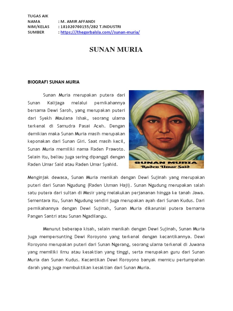 Biografi dan Dakwah Sunan Muria | PDF | Agama & Spiritualitas