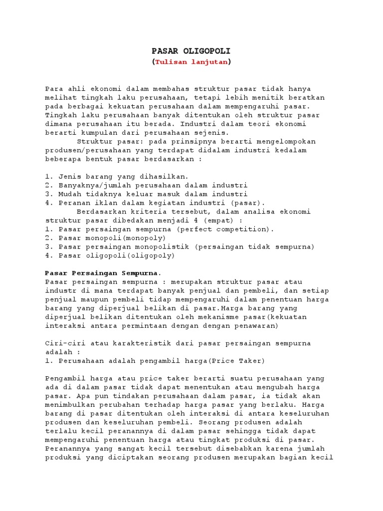 Pasar Oligopoli Pdf