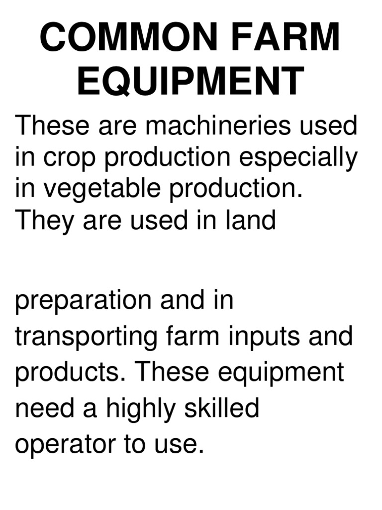 Common Farm Equipment PDF