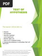 Test of Hypothesis