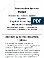 CP2236 Information Systems Design: Business & Technical System Options Required System Logical Data Flow Modelling