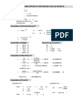 Earhquake Load COMPUTATION