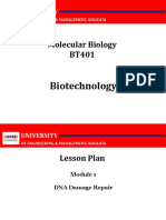 Molecular Biology BT401: Biotechnology