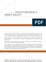 Why You Should Organize A Debate Society