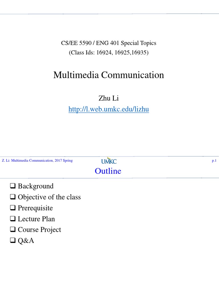 Multimedia Communication Course Overview | PDF | Data Compression | Video