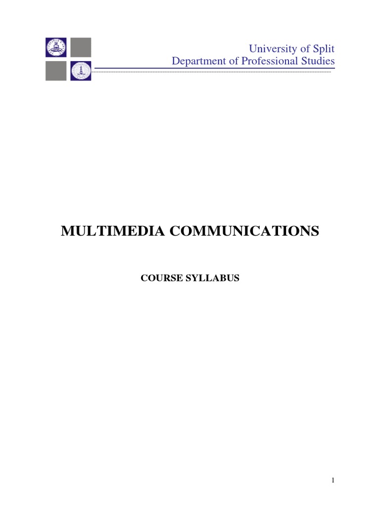 Multimedia Communications Syllabus | PDF | Data Compression | Video