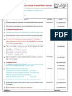 Work Instruction For Straightness Testing: To Cover CDT TUBE