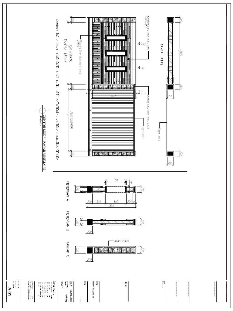 pagar rumah minimalis autocad - Nicholas Ogden