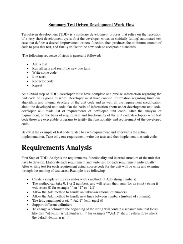 Test-Driven Development Workflow in 5 Steps | PDF | Test Driven ...