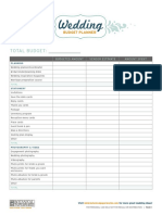 Wedding Planning Budget Sheet