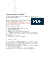 Requisitos de Ingreso Al Doctorado