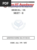 NEET PHASE 2 2016 Question Paper