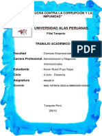 Universidad Alas Peruanas: "Año de La Lucha Contra La Corrupción Y La Impunidad"