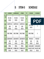 Dlsau-Shs Stem-3 Schedule: 1 Monday 3 Wednesday 5 Friday 2 Tuesday 4 Thursday 7:30 - 8:50 X