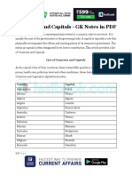 Countries and Capitals GK Notes in PDF