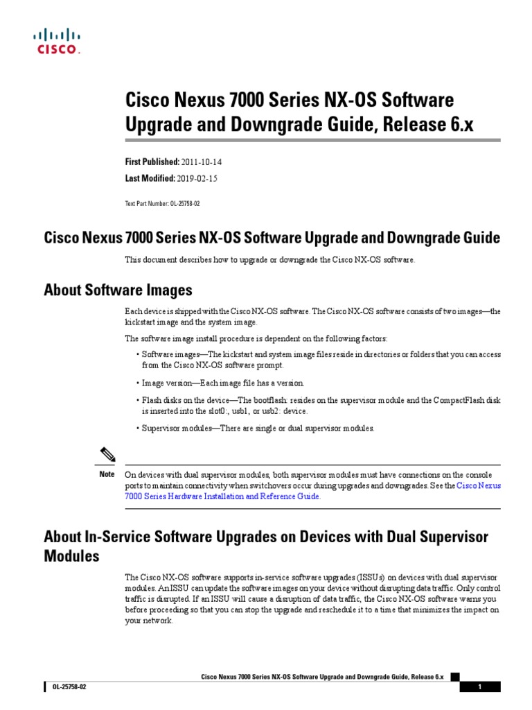 B Cisco Nexus 7000 Series NX-OS Software Upgrade and Downgrade Guide ...