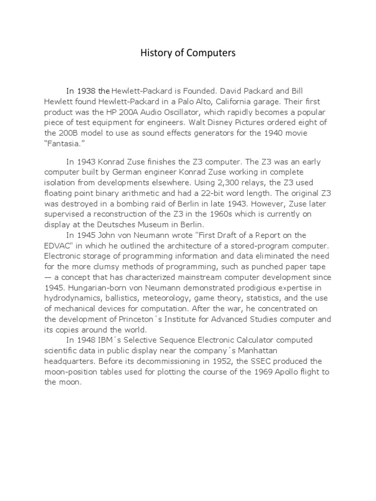 Key Milestones in Computer History | PDF