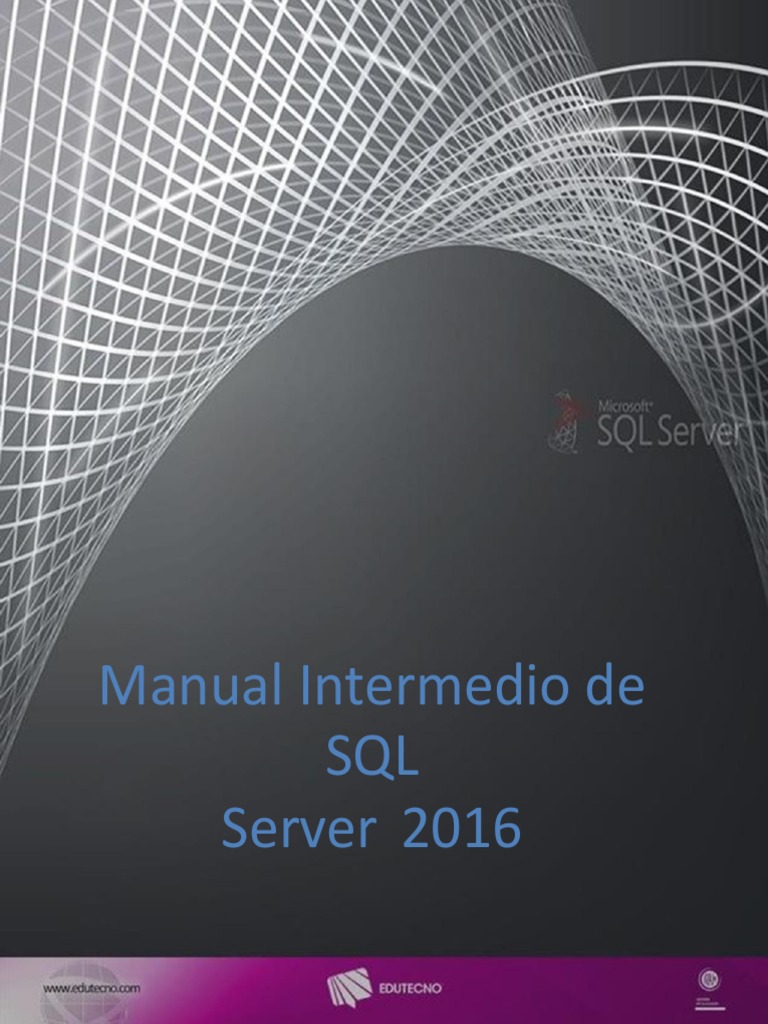 Manual Intermedio SQL Server 2016 PDF | PDF | SQL | Base de datos ...