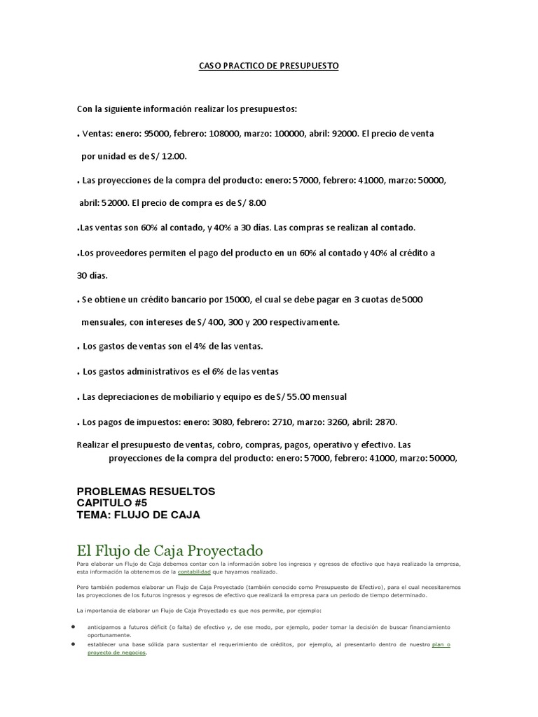 PROBLEMAS RESUELTOS Flujo de Caja | PDF | Valor presente neto | Flujo ...