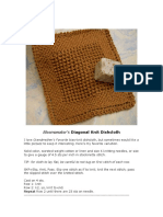 Eloomanator's Diagonal Knit Dishcloth: TIP: For Cloth To Lay Flat, Be Careful To Not Tug On First Stitch of Each Row