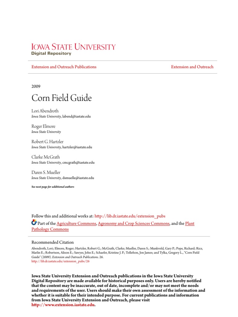 Corn Field Guide PDF Herbicide Maize