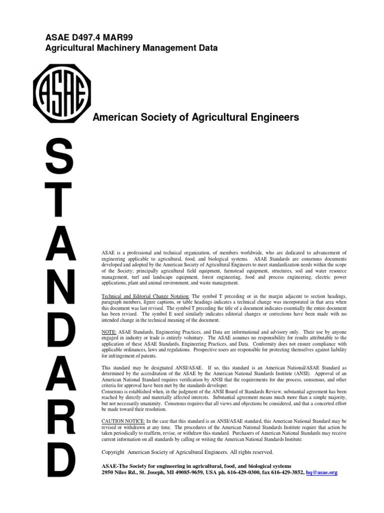 Agricultural Machinery Management ASAE 497 4 PDF PDF Coefficient