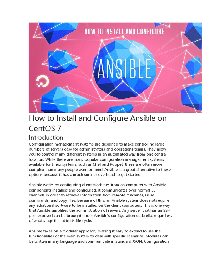 Ansible Setup Guide for CentOS 7 Admins | PDF | Secure Shell | Server ...