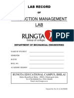 Production Management Lab Manual - Rcet