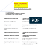 Qualitative and Quantitative Data Group Worksheet