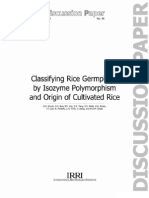 Classifying Rice Gemplasm by Isozyme Polymorphism and Origin of Cultivated Rice 