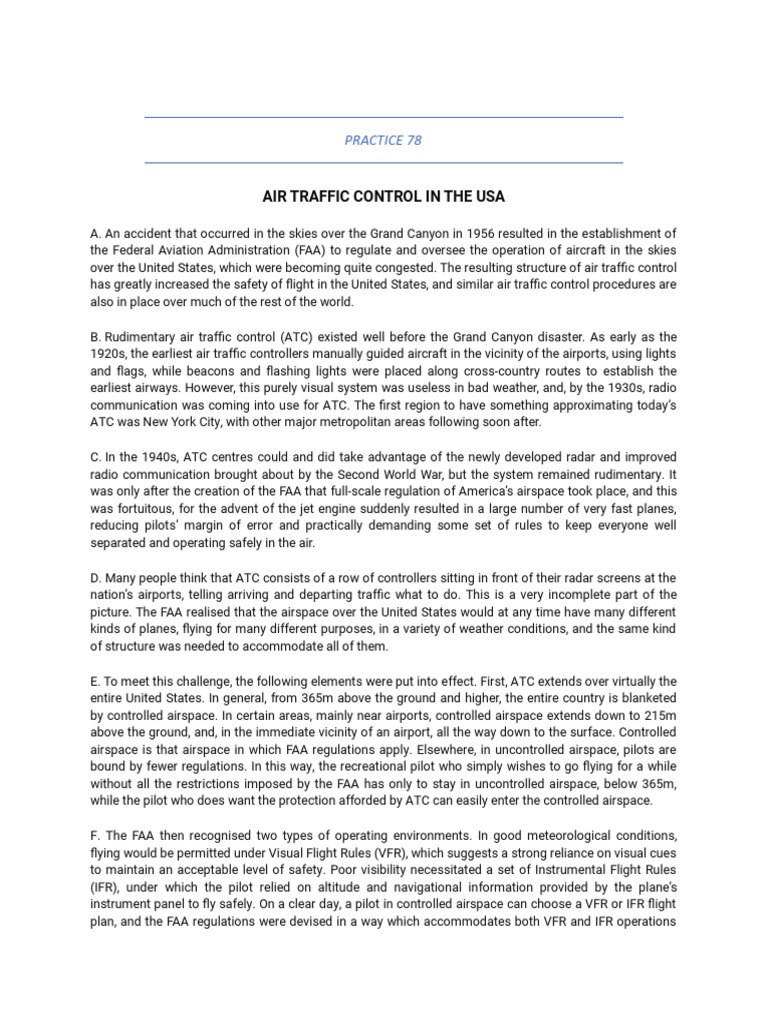 Air Traffic Control in the USA Explained | PDF | Instrument Flight ...