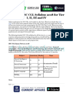 Complete SSC CGL Syllabus 2018 For Tier I, Ii, Iii and Iv