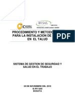 Procedimiento y Metodología Para Instalacion de Malla Por El Talud