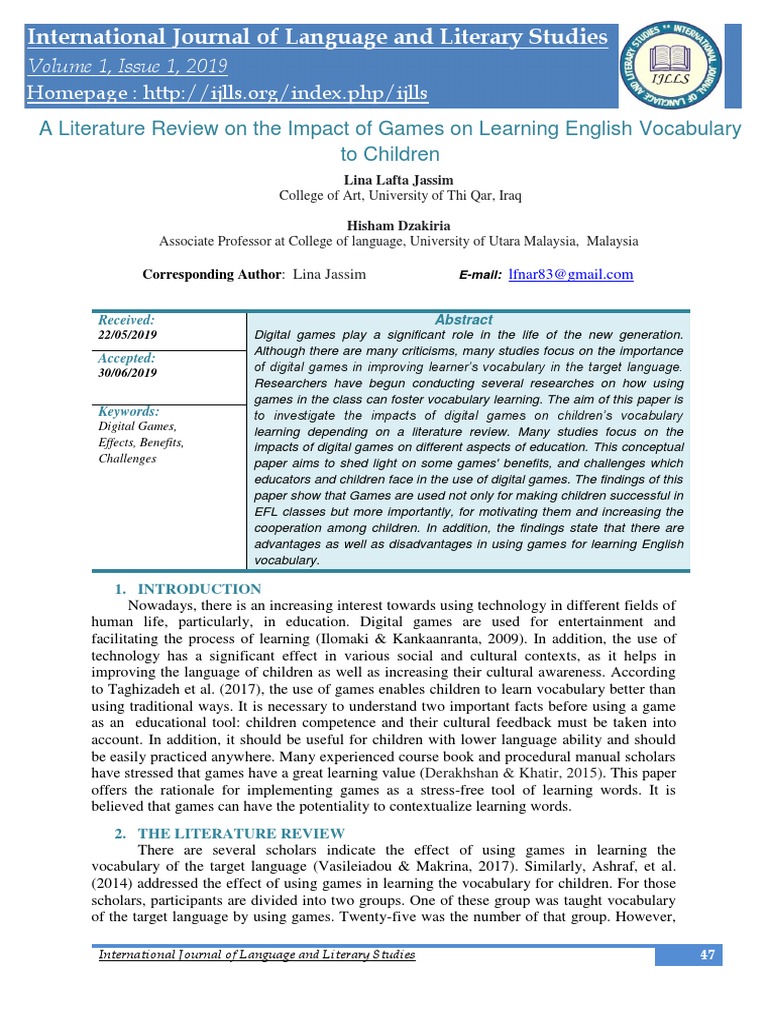 Digital Games Boost Kids' Vocabulary | PDF | English As A Second Or ...