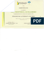 DDGG, Certificate on Financial Literacy