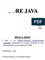 Core Java: Presented by S.Anitha Ap/Mca Viims