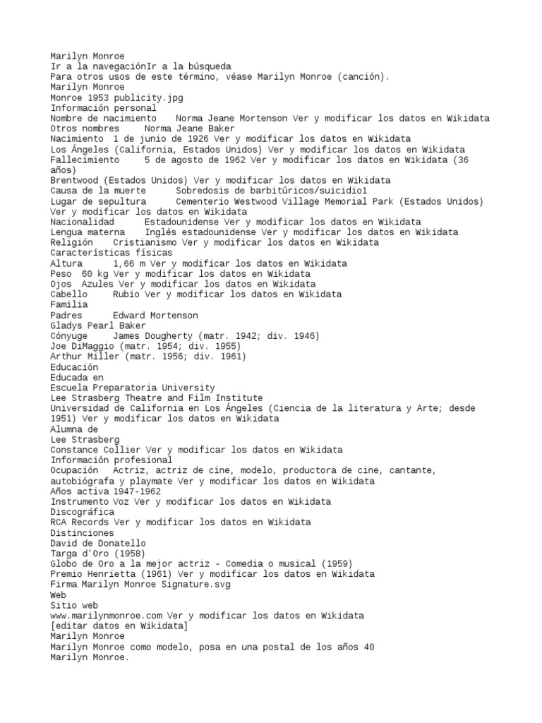 Marilyn Monroe: Vida y Legado | PDF | Marilyn Monroe | Cine, image size:768x1024