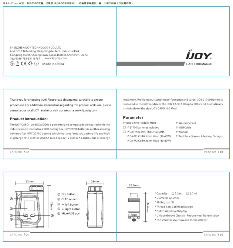Ijoy Capo 100 Manual