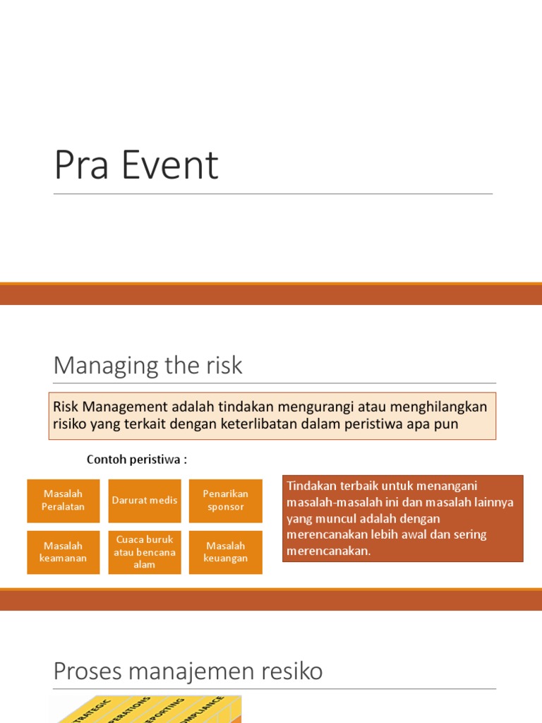 Manajemen Risiko dalam Pra Event | PDF