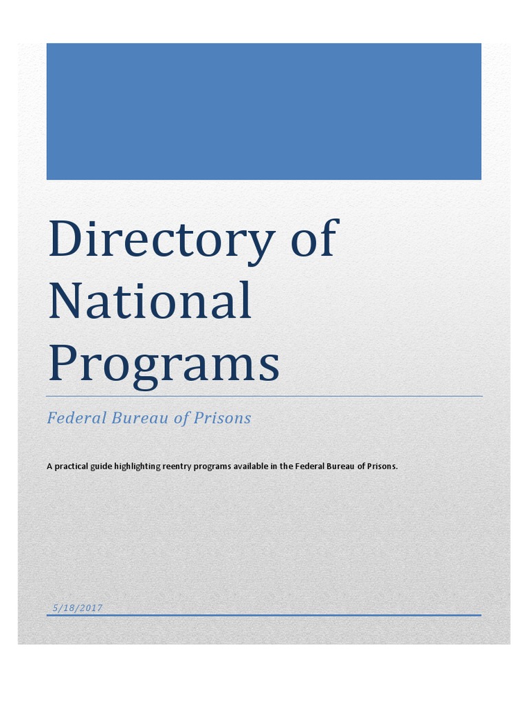 Federal Bureau of Prisons Reentry Programs | PDF | Mental Disorder ...