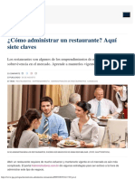 ¿Cómo Administrar Un Restaurante - Aquí Siete Claves