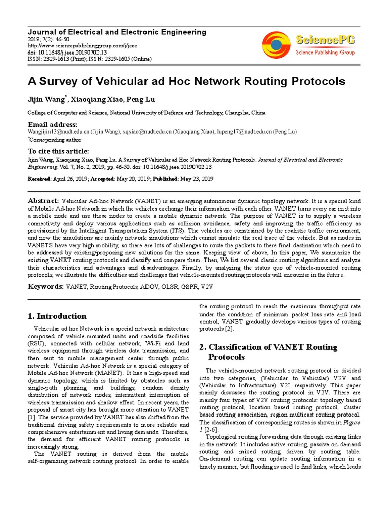A Survey of Vehicular Ad Hoc Network Routing Protocols: Journal of ...