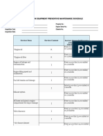 Draft Transportation Equipment Preventive Maintenance Schedule