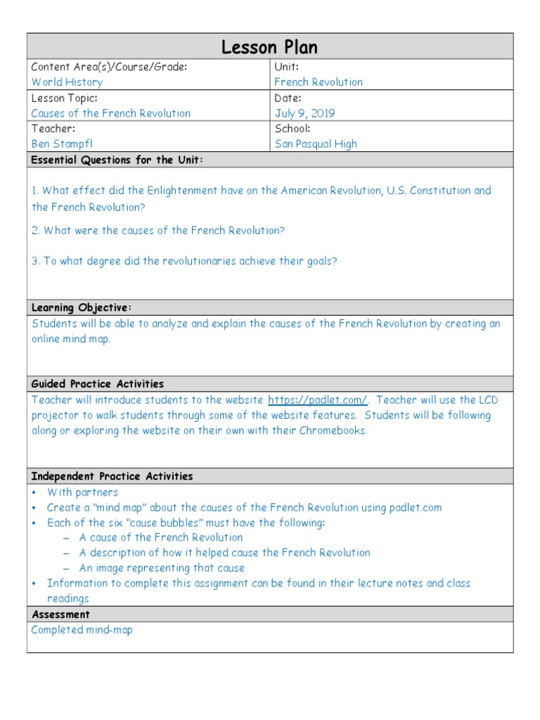Module Seven Lesson Plan
