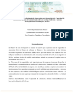 Los Sistemas Sectoriales-Regionales de Innovación en El Desarrollo de La Capacidad de Absorción. LALICS.2013