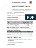 Especificaciones Tecnicas