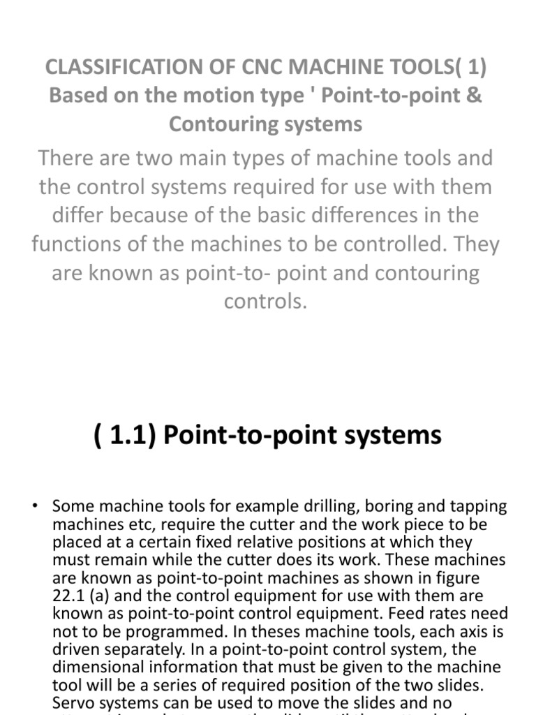 CNC Machine Tool Classification Overview | PDF | Systems Theory ...
