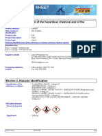 Safety Data Sheet: Section 1. Identification of The Hazardous Chemical and of The Supplier